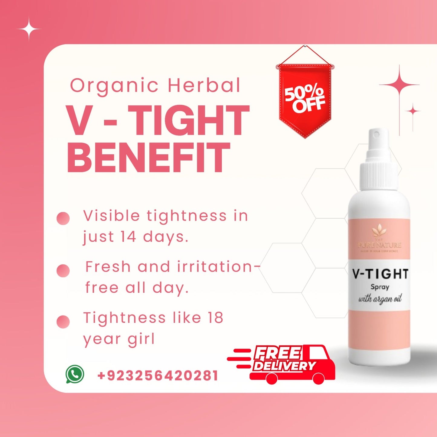 V-Tight - All Natural Instant Vaginal Tightening Spray - 150ml